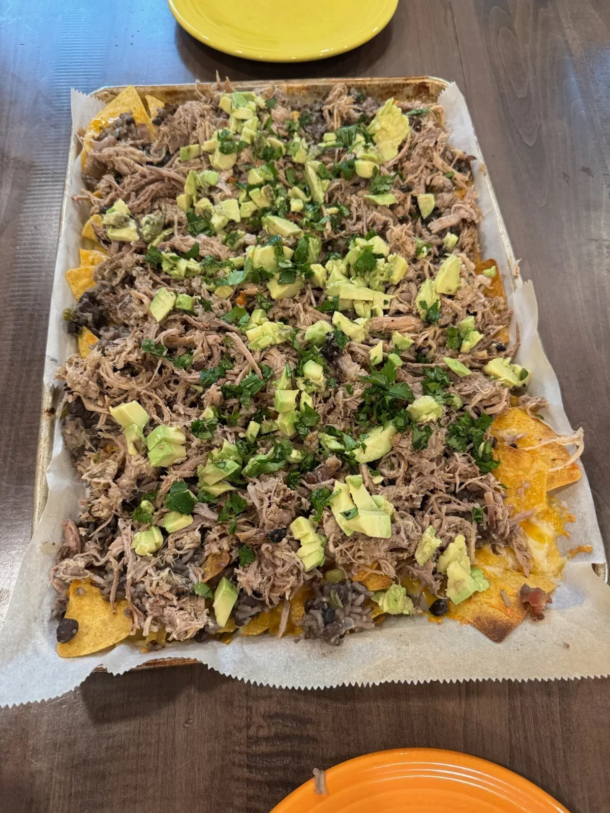 Carnitas nachos from our kitchen