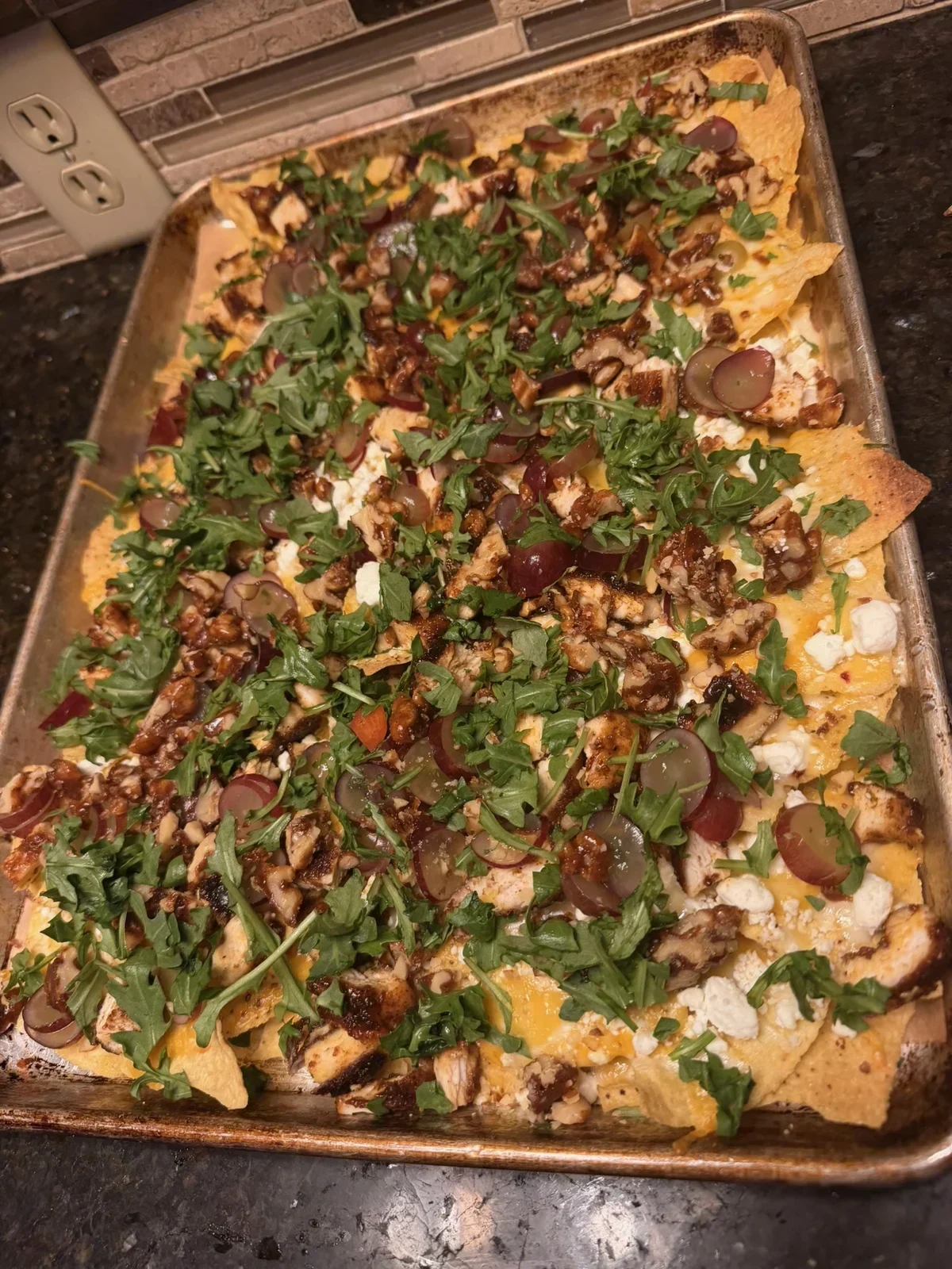 Maple-Bourbon Candied Walnut nachos from our kitchen