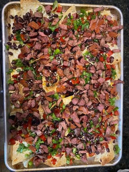 Meat Lovers & Cajun Jambalaya nachos from our kitchen