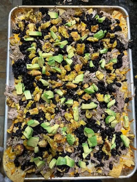 Cuban Pork, Mojo & Tostones nachos from our kitchen