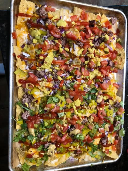 Cheeseburger Night, by Request nachos from our kitchen